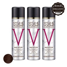더마클라센 스타일앤 볼륨짱짱 흑채 스프레이 자연갈색 120ml x3, 3개