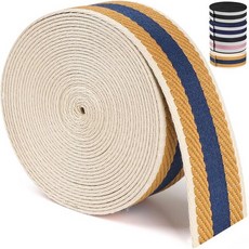면 웨빙 가방용 3.8cm(1.5인치) 스트랩 카키 네이비 블루 스트라이프 6야드 자카드 웨빙 3.8cm(1.5인치) 튼튼한 3.8cm(1 1/2인치) 웨빙 백팩 수하물 숄