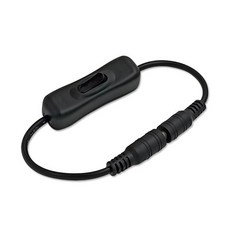 인라인 304 스위치 On Off 암 수 전원 케이블 5.5x2.1mm DC 커넥터 스위치 5V 12V 24V CCTV LED 스트립 조명 5V12V24V, [01]Black DC Switch, 1개