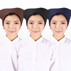 위생두건 위생모 머리스카프 삼각 찍찍이형 급식실 식당 주방 조리실 음식점 서빙모자 김장 단체 행사 대량구매 당일배송, AGAC16 검정, 1개