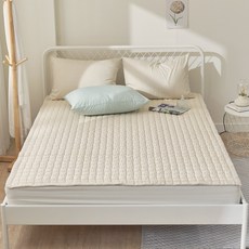 국내제조 띵스룸 몽글 먼지없는 알러지케어 사계절 고정밴드 침대패드, 몽글 크림