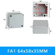 신형 디자인 IP67 전자 방수 케이스 밀폐형 알루미늄 접속함 프로젝트 전자기기용 단자함 주조 야외, FA1 64x58x35