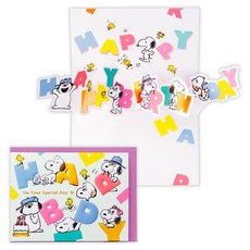hallmark 史努比 Snoopy 燙金立體生日卡片 日本進口正版授權 精緻立體設計 傳遞溫馨生日祝福, 1個