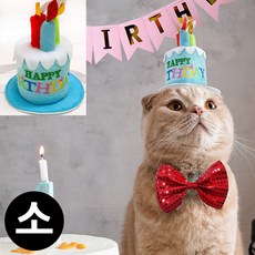 디자인펌프 반려동물 머리띠 소 블루 생일머리띠