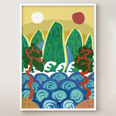 퍼플더스트 일월오봉도 그림 풍수 민화