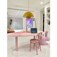 미드센츄리 모던 비정형 데스크 테이블 식탁 삼각형 거실 핑크 160x80x75cm, 옐로우 140x70x75cm