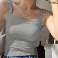 [여름세일] 모시루 여성 스퀘어넥 슬림 민소매 나시티 이너 레이어드 티셔츠