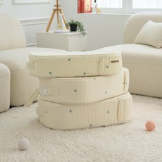 베이비스텔라 양손프리 높은 수유쿠션, 면100수누빔새싹-하드쿠션 High