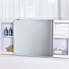 바스퍼 욕실 거울 수납장 세로600 슬라이드장, 화이트, 1개