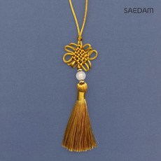 새담 옥구슬 매듭 노리개 / 단국화 보자기포장 태슬 장신구, 1개, 01_금색