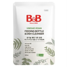 비앤비 베리 식초 담은 비건 젖병 & 식기 세정제 리필형, 8개, 500ml