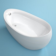 獨立式浴缸 壓克力深泡浴缸 橢圓形成人移動浴盆 小戶型適用, 1個, 6460-空缸+下水,1300x800x660