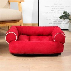 겨울 따뜻한 소형견 하우스 사계절 만능 세탁 가능한 겨울 펫 용품, S, 큰 빨간