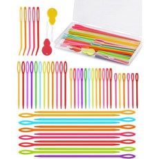 UOOU 67 PCS 플라스틱 바늘 5가지 크기의 실 실용 다닝 코바늘 큰 눈의 뜨개질 직조 및 바느질용