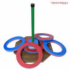 기쁜우리게임창고 대형 고리걸기 링토스 링던지기 고리던지기 놀이 명랑운동회 체육대회 게임 용품, 고리걸기대형(고리10개포함) 초록, 1세트