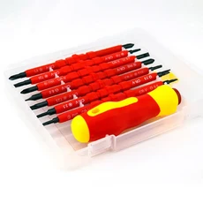 Binoax 절연 드라이버 세트 마그네틱 더블 헤드 전동 공구 CRV 슬롯 필립스 Torx 삼각형 26 in 1 8/14 개, 02 8 Pcs