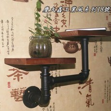 工業復古風層架 Loft隔板 水管 18號, 白色,原木