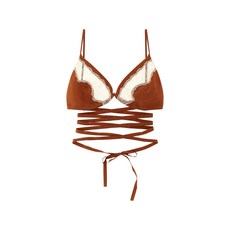 제지아 레이스 패널 실크 브라