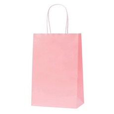 Nexmint 크래프트 종이 봉투 손잡이가 달린 작은 선물 가방 생일 휴일 선물 파티 소매 축제 간식 비즈니스 DIY 공예용 (12팩 그린), 핑크