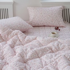 송화침장 먼지없고 부드러운 세미 마이크로화이바 꽃무늬 차렵 사계절 이불 SS