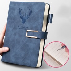 소담픽 방수 가죽 만년 다이어리 줄노트, 1개, 네이비
