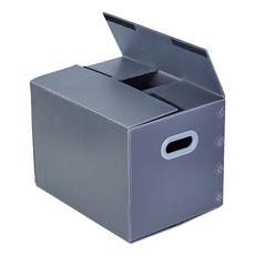 塑料書籍收納箱 搬家整理神器, 灰色塑料+魔術貼 免膠帶,40*30*30塑扣【1只裝】, 1個