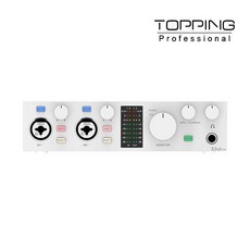 TOPPING 토핑 프로 오디오 인터페이스 오인페 홈레코딩 정품, 화이트, E2x2 OTG