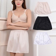 뵈뵈 무지 심플 기본 새틴 광택 속치마 이너치마 슬립속치마