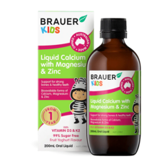 Brauer Kids 液體鈣鎂鋅，適合1歲以上兒童, 1個, 200mL