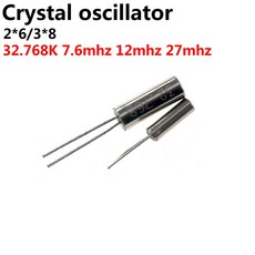 50PCS 32 768KHZ 7 6MHZ 12MHZ 27MHZ 수정 공진기 발진기 2 6 3 DIP, 7.6M 3X8
