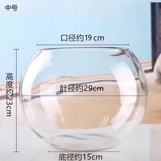 물고기 유리 둥근 초소형 어항 어항 미니 수초, 1개