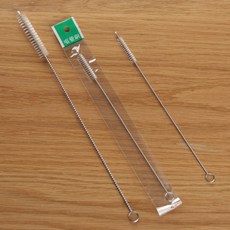 多功能縫隙刷吸管刷組：可替換刷頭長柄海綿刷, 1個, 吸管清潔刷(175×30×5mm), 銀