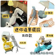 《慢慢爬》迷你造景擺設 摩托車洗衣房爬蟲箱裝飾 鋼琴沙灘造景擺件, 鋼琴款