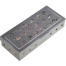 La Cuisine 숯 및 가스 그릴용 스모커 박스 스테인리스 스틸 - BBQ 우드 칩 스모커 박스 바베큐의 그릴 맛 향상 길이 22.9cm(9인치) x 너비 10.2cm(, La Cuisine 숯 및 가스 그릴용 스모커 박스 스