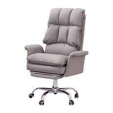 SPF 沙發電腦椅 附伸縮擱腳墊 電競椅 辦公椅 人體工學椅 可躺可升降, 灰色皮革+高級氣桿+擱腳