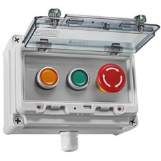 [ 664553 ] 푸시 버튼 스위치 IP67 야외 방수 박스 비상 정지 및 순간 (옐로우 그린) 보호 커버 오작동 방지 포함, [ 664553 ] 푸시 버튼 스위치 IP67 야외 방