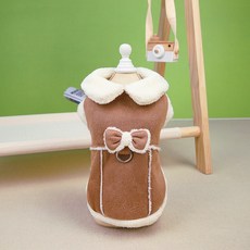 강아지 스웨이드 양털 코트 고양이 무스탕 아우터, 브라운 (2214), 1개, 브라운