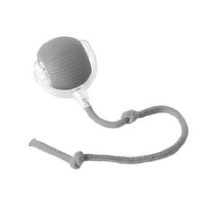 智能逗貓滾滾球，自動避障，安全無毒材質，寵物互動玩具, 灰色 帶繩款, 1個, 一般