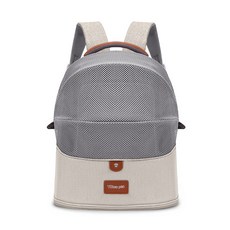 寵物外出雙肩背包，便攜透氣貓狗兩用手提斜跨太空艙寵物包, 米色, 1個