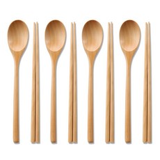 리숲 나무 수저세트 우드 숟가락 젓가락 세트 수저, 4세트, 숟가락1개+젓가락1쌍, 너도밤나무