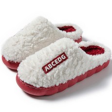 코지라움 알파벳 양털 실내화 겨울 슬리퍼 가볍고 따뜻한 사무실 실내화 보온 실내용 거실화, 1개, 06.화이트