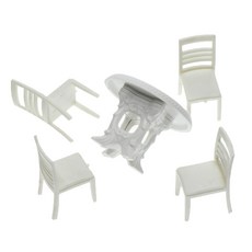 shangren Dolhouse 식당 가구 아이들을위한 모델 구축 키트 모래 테이블 장면 빌딩, C, 플라스틱, 화이트, 1개