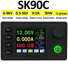 DC 벅 부스트 컨버터 CC CV 0.5-36V 5V 6V 12V 24V 전원 모듈 조정 실험실 전압 공급 장치 40W/90W, 01 SK90C