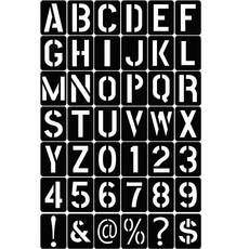 알파벳 숫자 기호 빈티지 그림 키트 학생용 DIY 도구, 1개, 42 장 숫자, 문자 및 기호 (10x7.6cm)