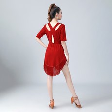 여성라틴댄스복원피스 라인댄스치마 스포츠댄스복 수술스커트 수술원피스댄스복