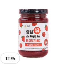 설탕없는과자공장 얌희스프레드 딸기라즈베리, 235g, 12개