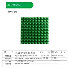 접착식 흡음재 방음 패널 벽걸이형 스튜디오 가정용 흡음 보드, 10개, 5CM  그린 고밀도 난연 비접착 10개