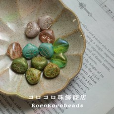 【コロkoro】捷克珠 檸檬切片 檸檬 玻璃珠, 1個, 萊姆綠,1個