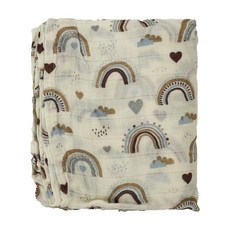 雪倫小舖 新生兒包巾 竹纖維紗布巾 四季透氣多功能(雙層 120x110cm大尺寸)