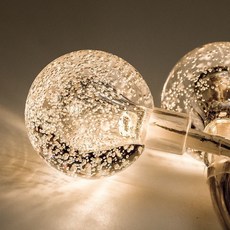 【台灣熱銷Top1】［AcB]戶外LED 水晶氣泡球燈串/氣泡球燈串 小球泡燈串 防水燈串, 25mm大球 10米 暖白,USB+遙控閃爍/調光控制器, 1個